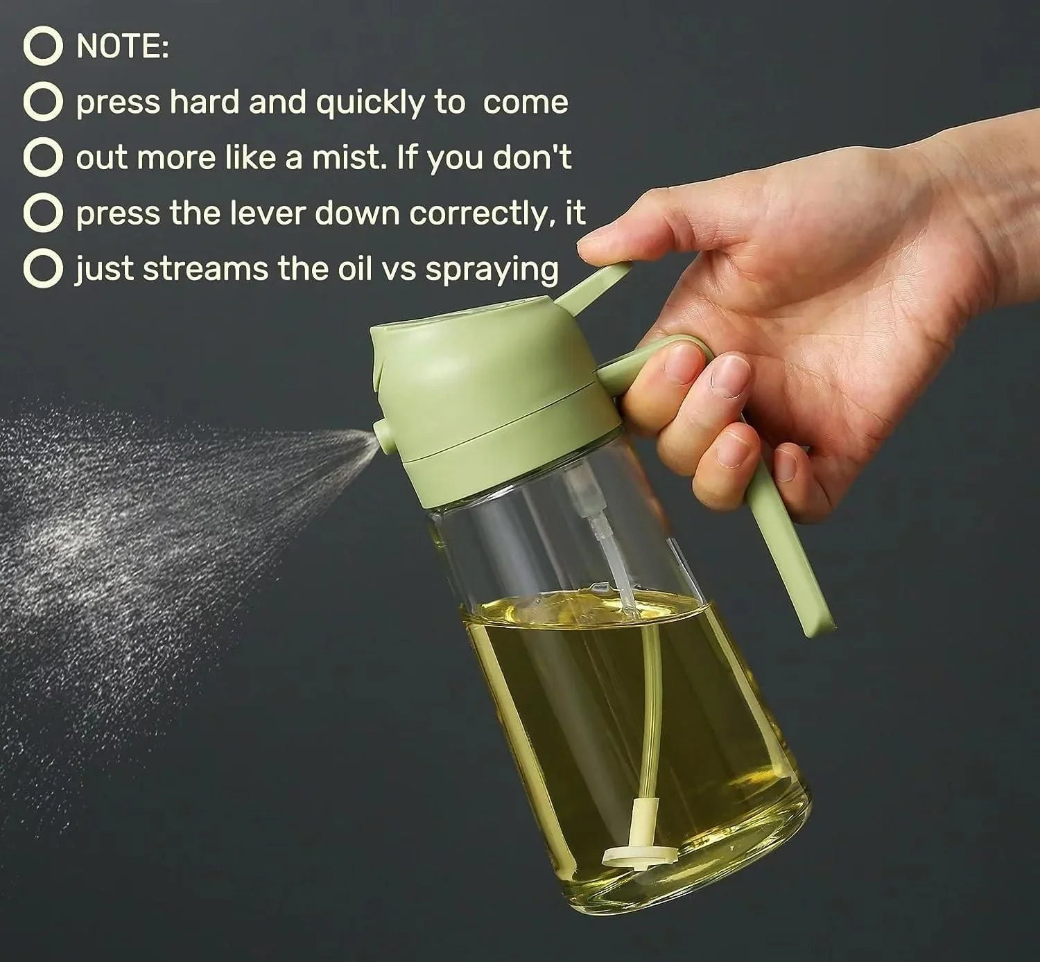 Sprayable And Pourable Hard Plastic Oil Bottle