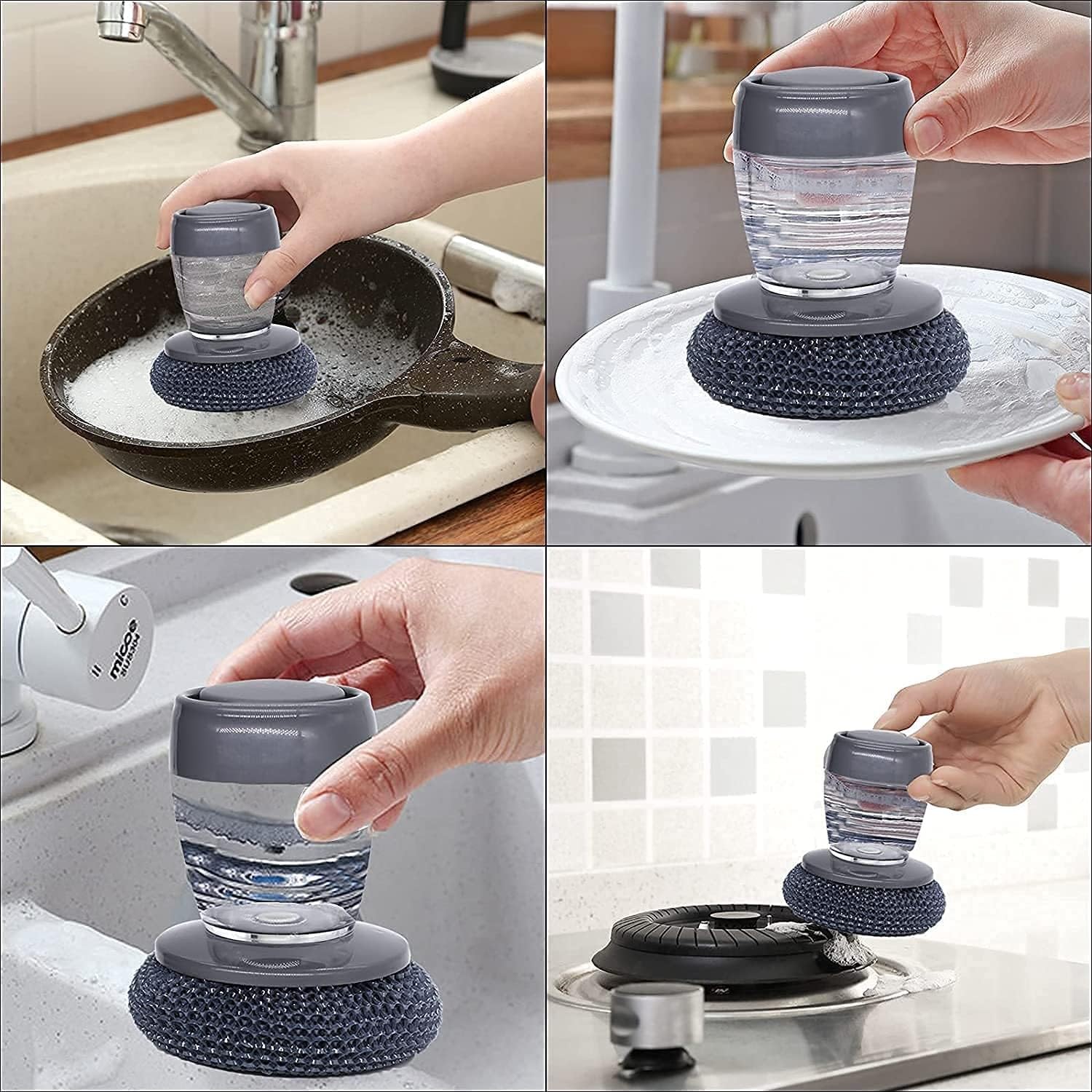 Soap Dispensing Palm Brush - Pack of 3