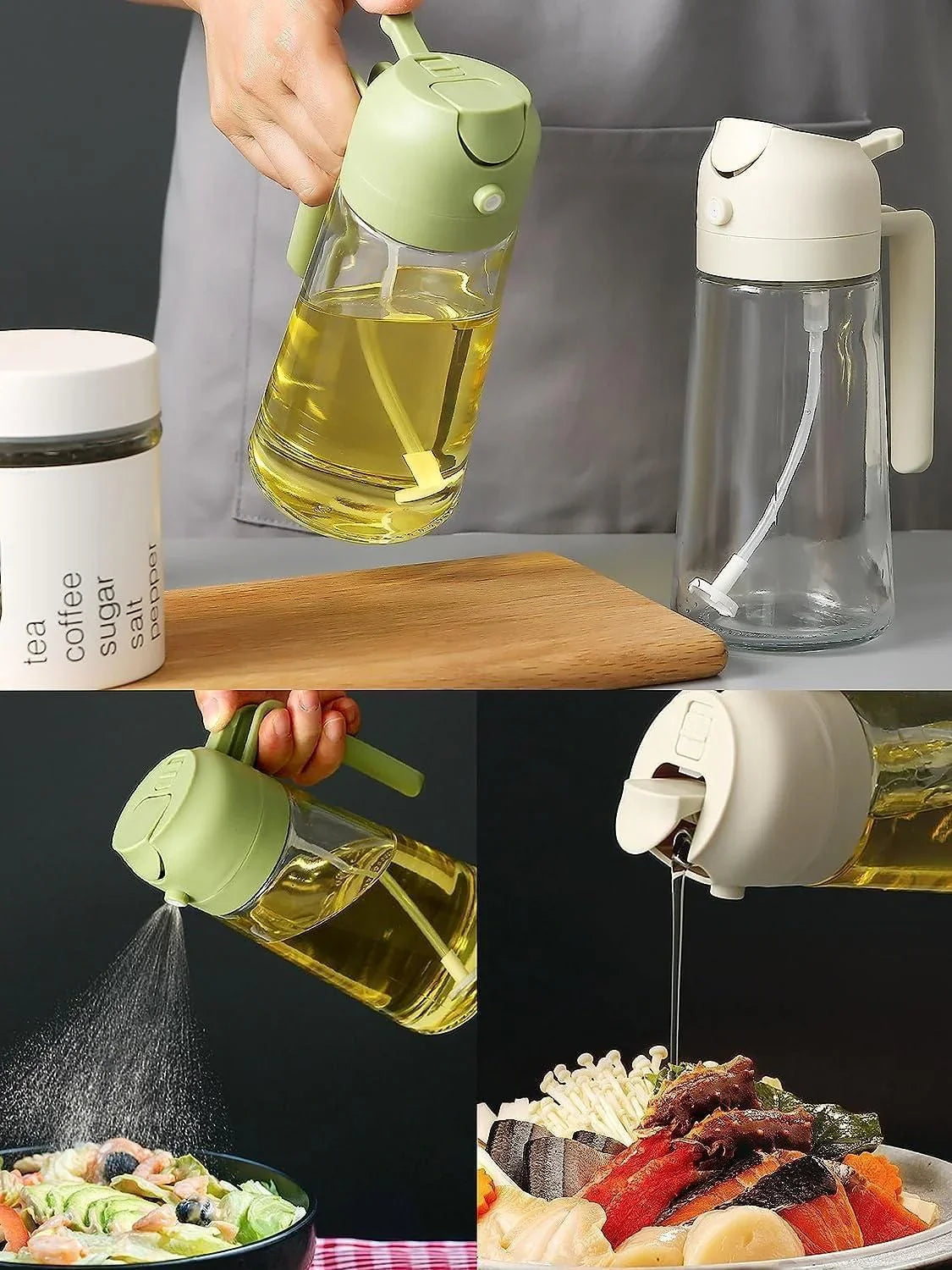 Sprayable And Pourable Hard Plastic Oil Bottle